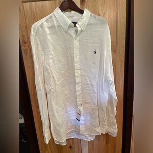 Polo Men’s casual dress long sleeve Linen. Size XXL